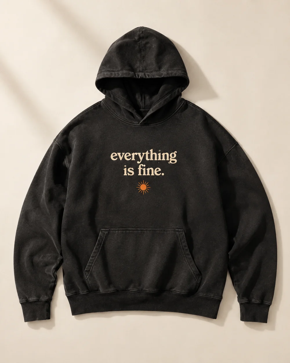 Everything is fine. hoodies concept mockup