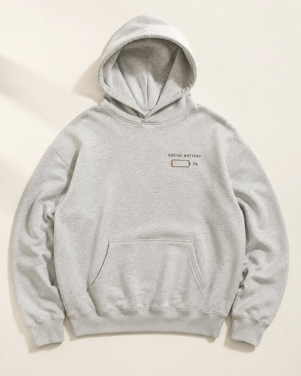 Social battery: 1% hoodies concept mockup